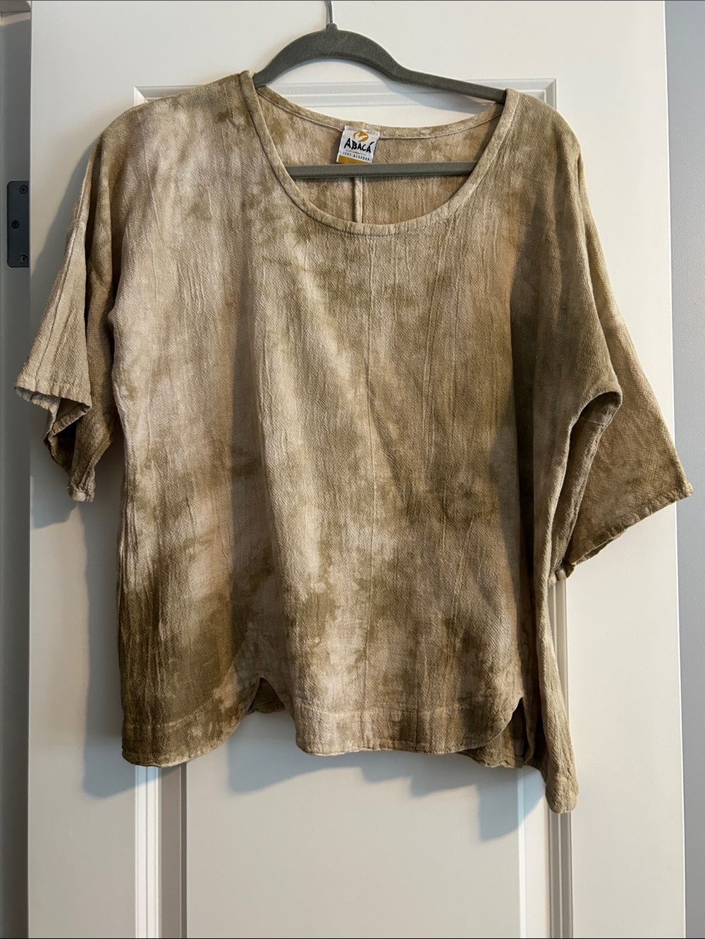 Relaxed Short-Sleeve Tie-Dye Taupe Tee